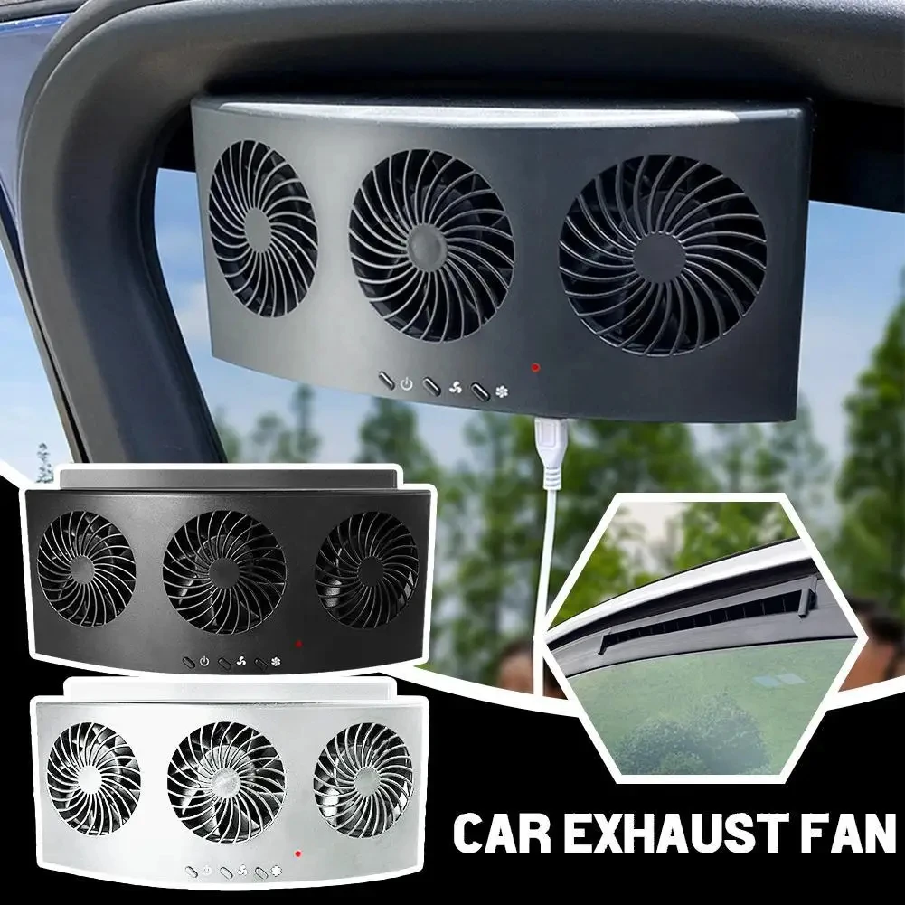 Renewable Energy Fan - Wentylator wydechowy samochodu USB akumulator/słoneczna cyrkulacja