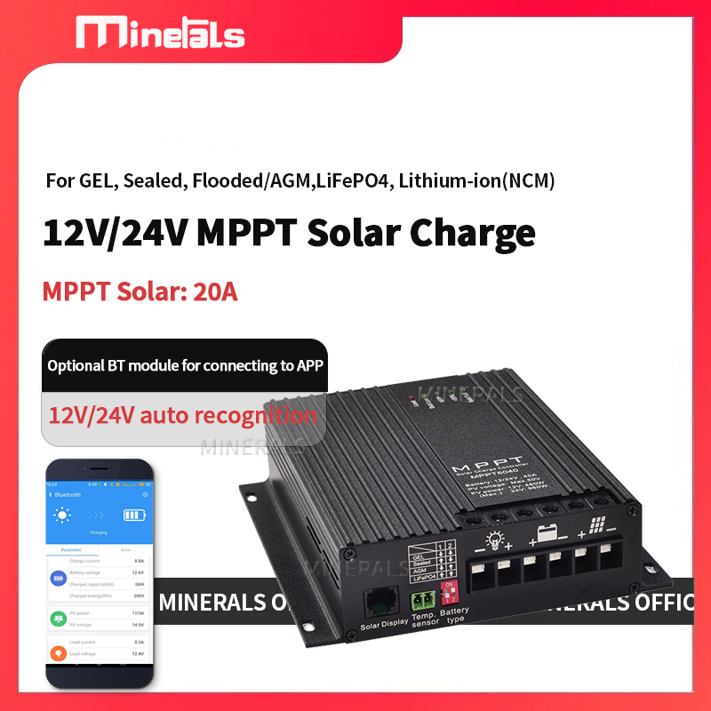 Mppt Charge Controller - Kontroler MPPT 20A, ładowarka akumulatorów 12V/24V,