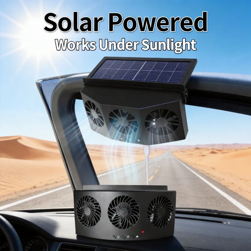 Renewable Energy Fan - Wentylator samochodowy USB zasilany energią słoneczną,