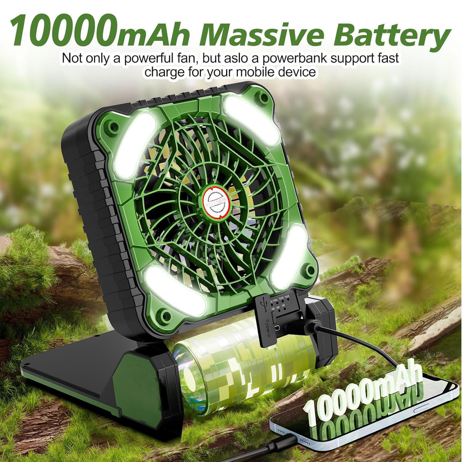 10000 mAh zasilana energią sło – Renewable Energy Fan recenzja i cena