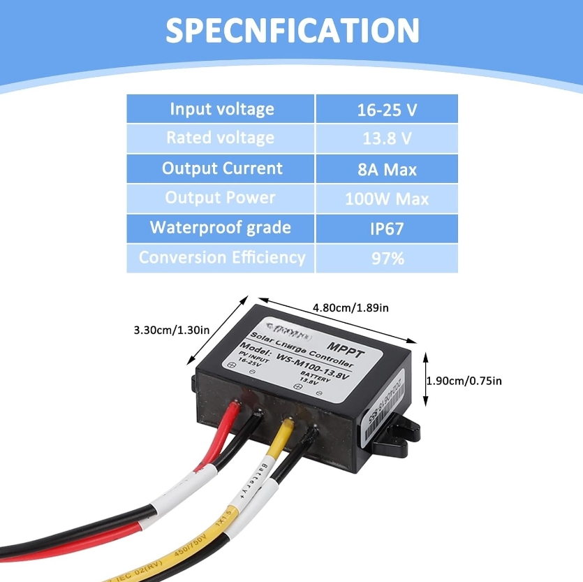 100W Kontroler Ładowania Solar – Mppt Charge Controller recenzja i cena